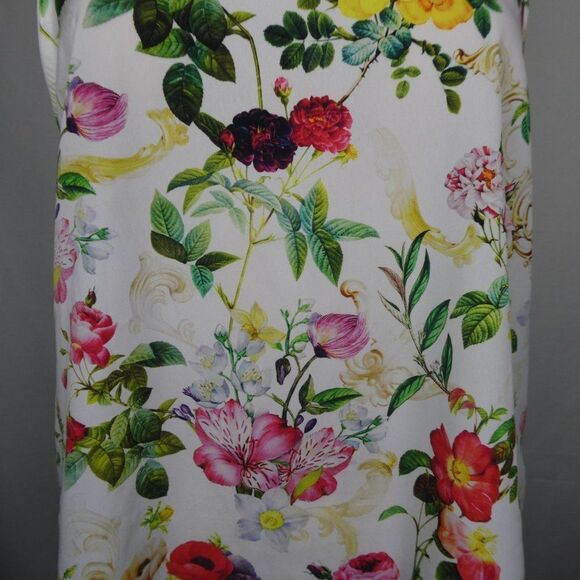 One Clothing Los Angeles Floral Sleeveless Blouse White Contrast Colorful Flower - Picture 3 of 8